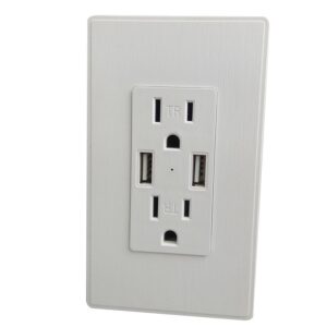 TOMA CORRIENTE PARA PARED AMERICANO CON 2 USB