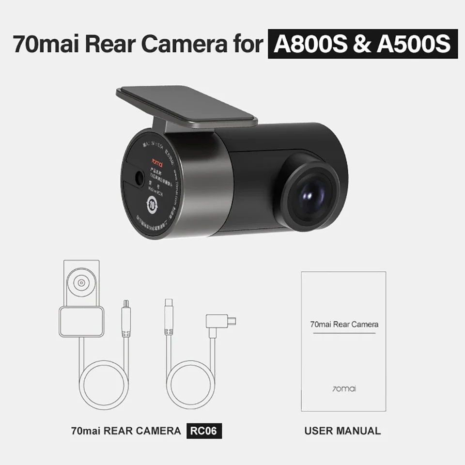 CAMARA RC06 70mai 4K - CÁMARA DE VISIÓN TRASERA DVR para 70mai A800S - A500S