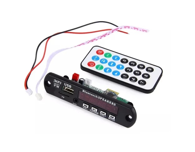 PLACA DECODIFICADORA DE MP3 - 5 V A 12 V - 50 W - MÓDULO MP3 BLUETOOTH, USB, RADIO FM, AUX