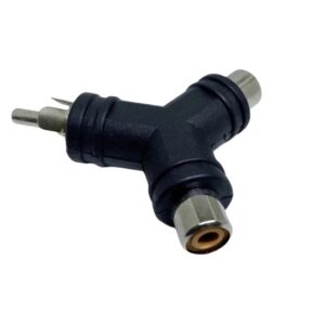 ADAPTADOR RCA EN Y 1 RCA Macho a 2 RCA Hembra